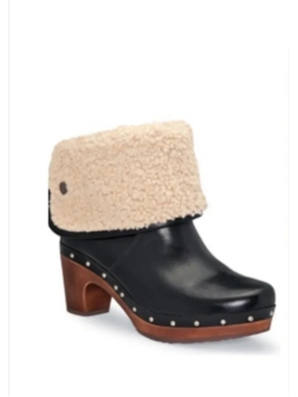 UGG Lynnea 3207 Sheepskin Pull-On Studded Leather Platform Heel Boots Women's 5